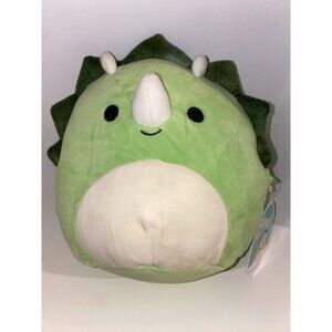 Squishmallows Tristan The Triceratops Dinosaur Green 8" Plush Toy - NWT